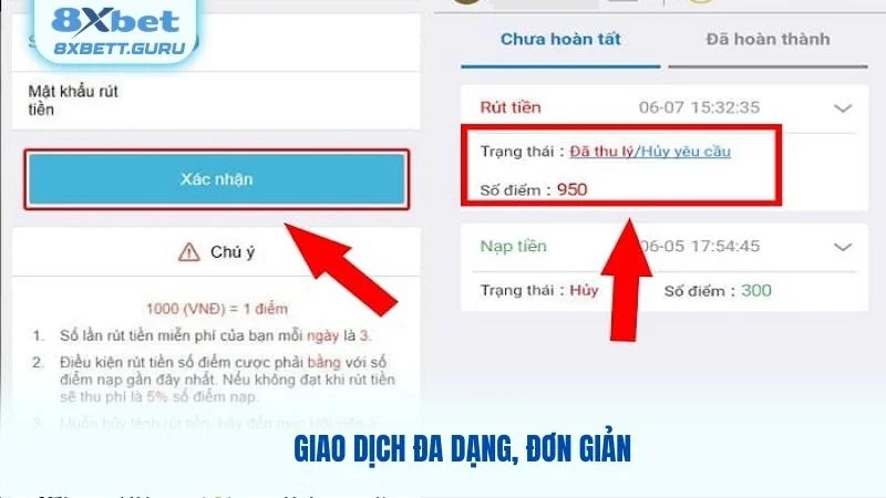 Giao dịch đa dạng, đơn giản